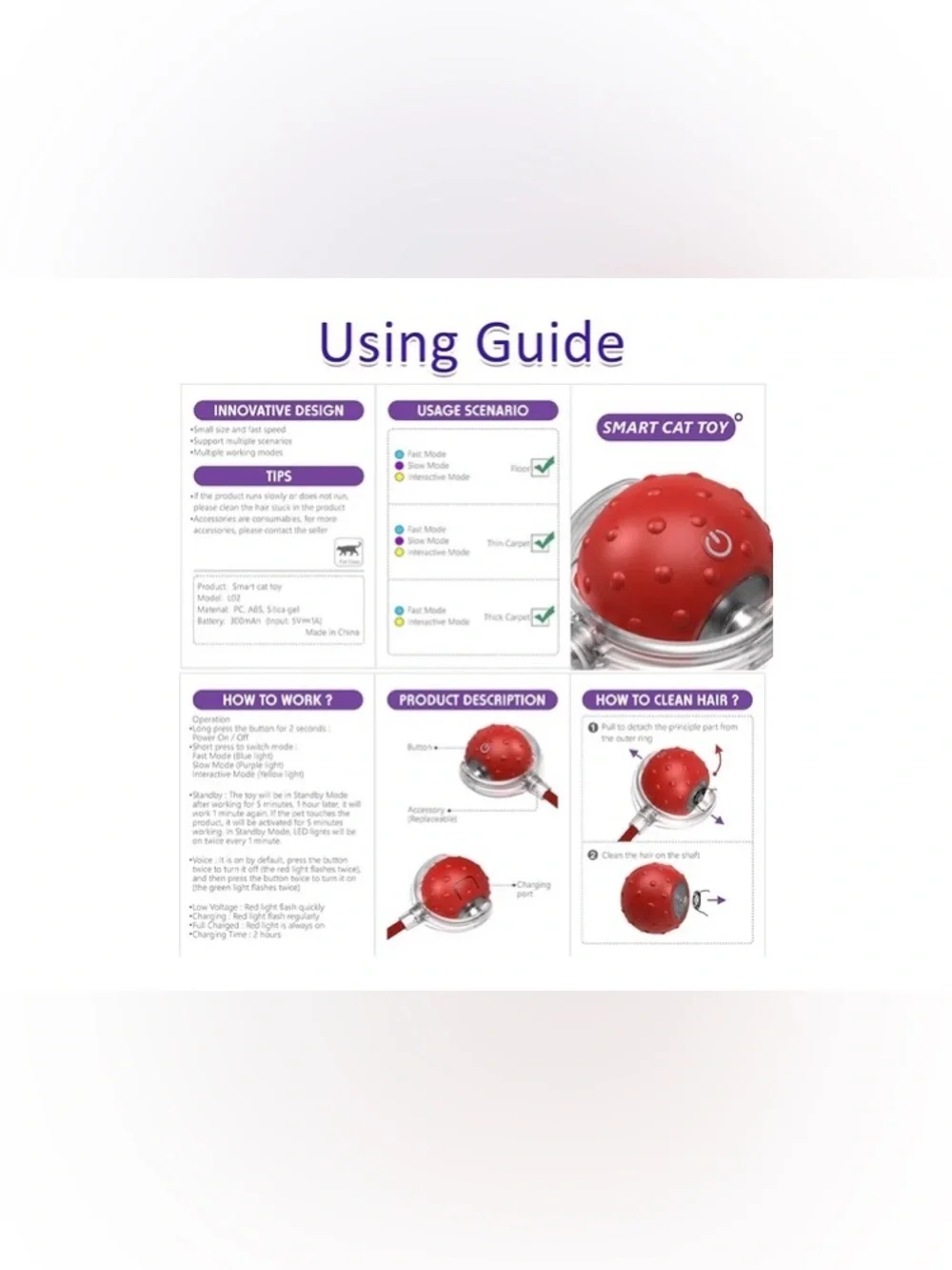 Interactive Cat Toys Ball for Indoor Cats, Motion Activate Cat Toys. NEW